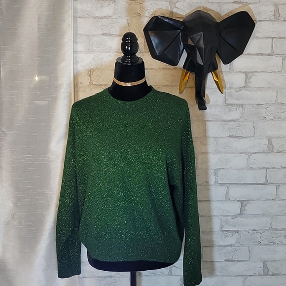 H&M Sweaters - H&M Green Sparkle Holiday Sweater Size L